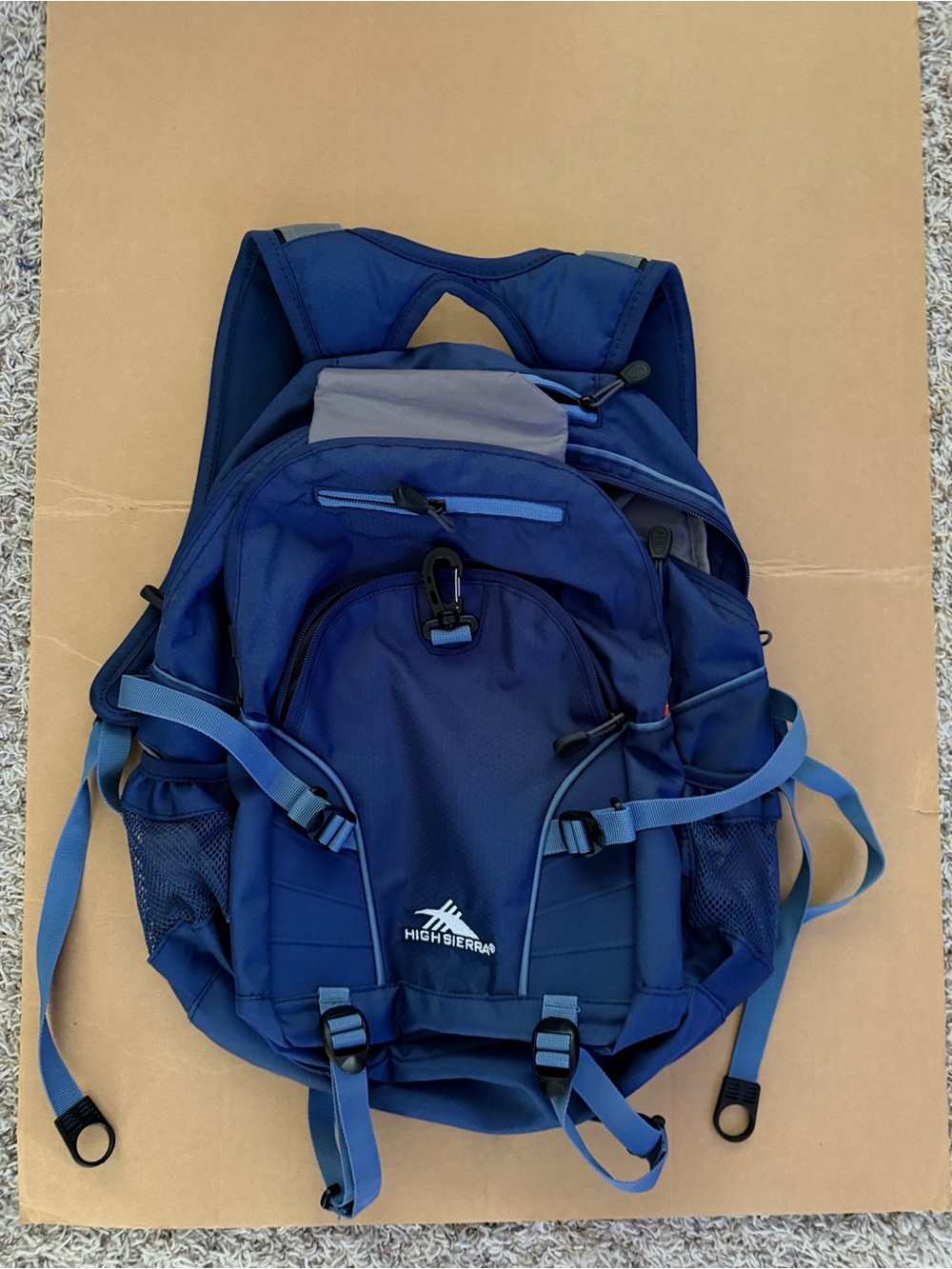 High Sierra Blue and Gray Men's Backpack - Multi-Pocket Travel Pack